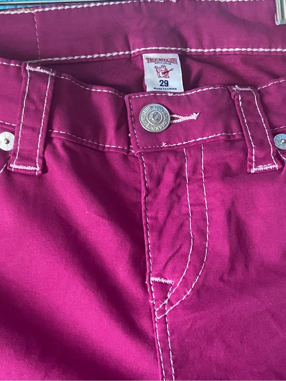 True Religion Women’s Super Skinny Jeans in Boysenberry Pink - Picture 6 of 10
